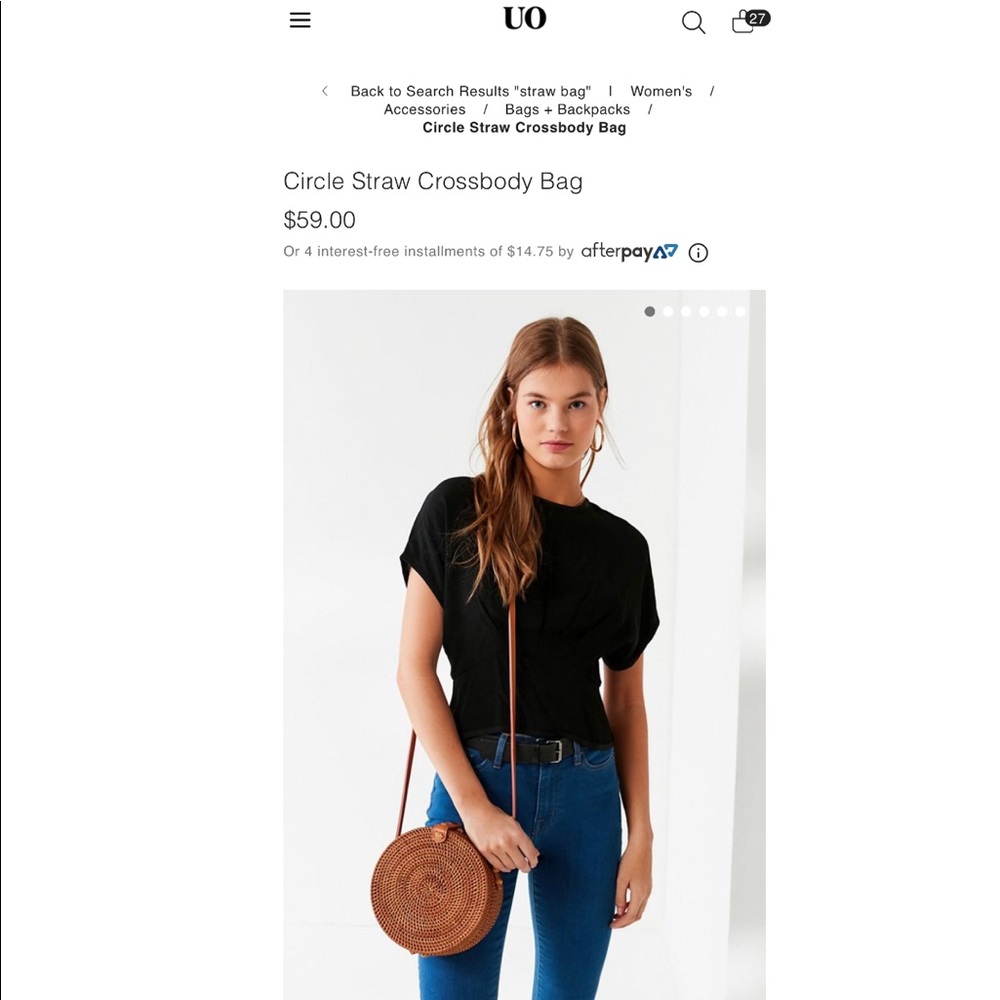 Circle straw crossbody bag
